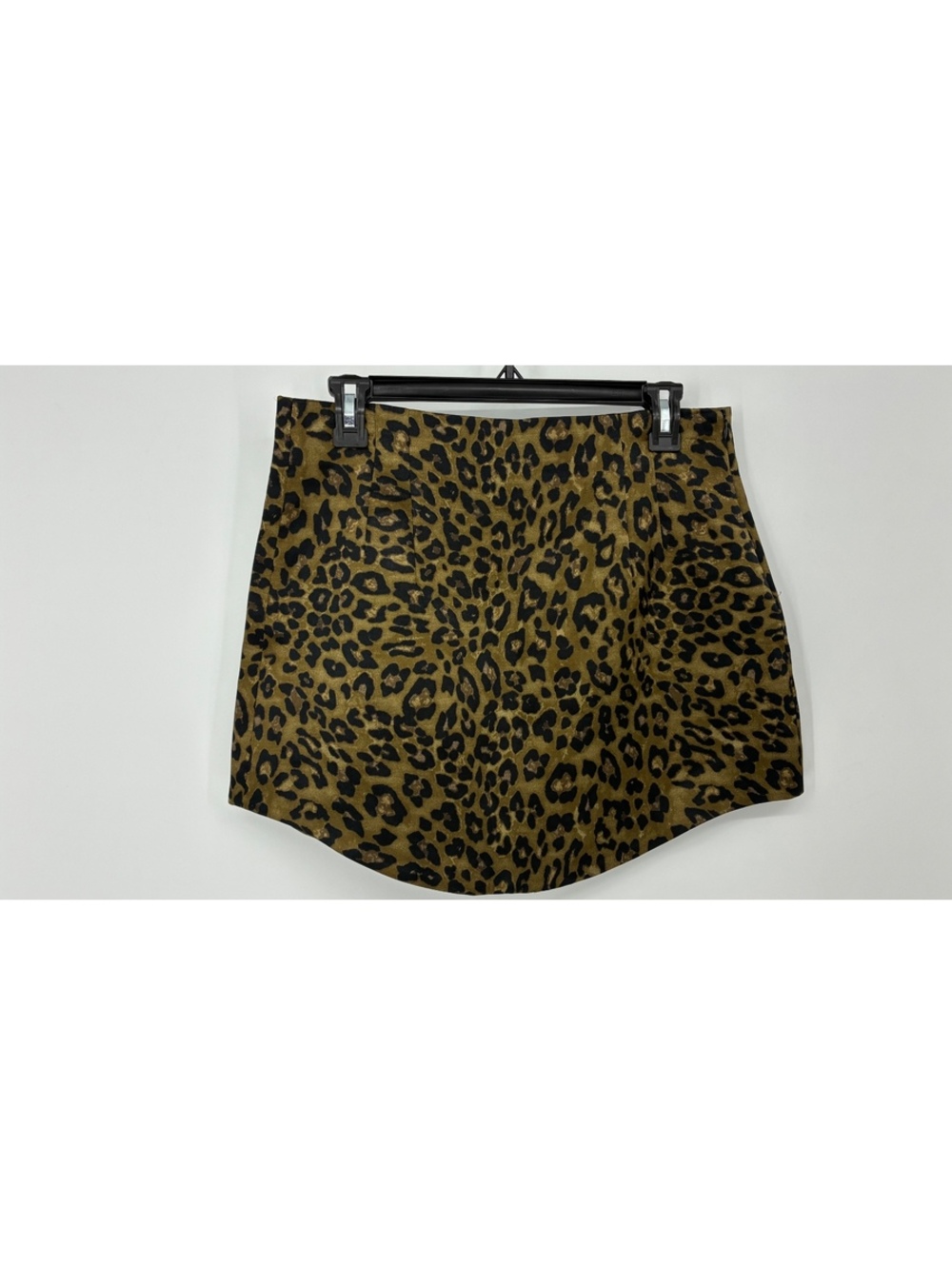 Zara Leopard Print Rock Y2K Indie Grunge Satin Mini Skirt Size Large EUC